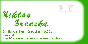 miklos brecska business card